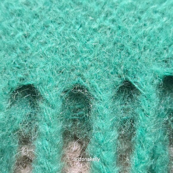 Ann Taylor Cashmere Green Fringed Scarf - Picture 6 of 16